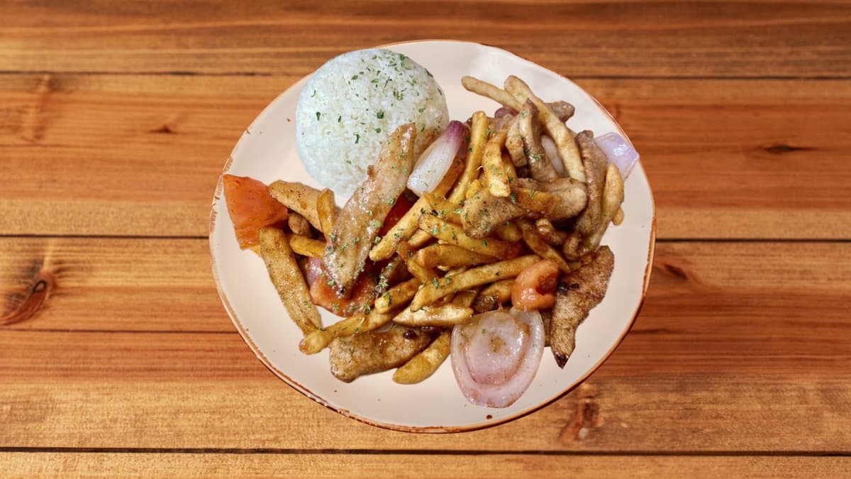Saltado-Pork Jowl menu item